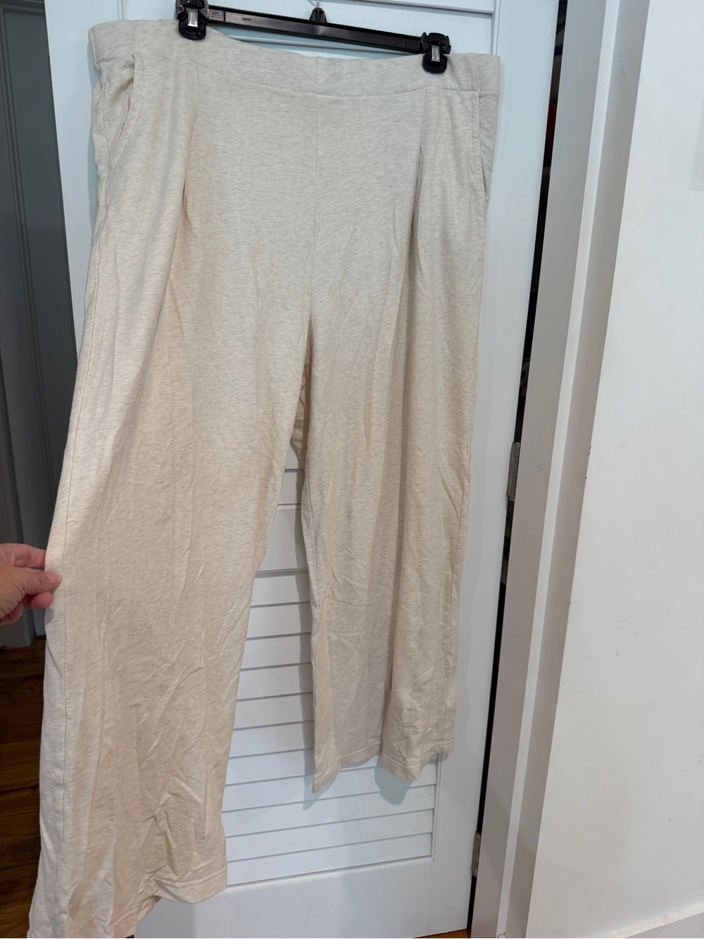 Aerie Wide Leg Lounge Pants Sz XXL Pull On Straight Cream Relaxed